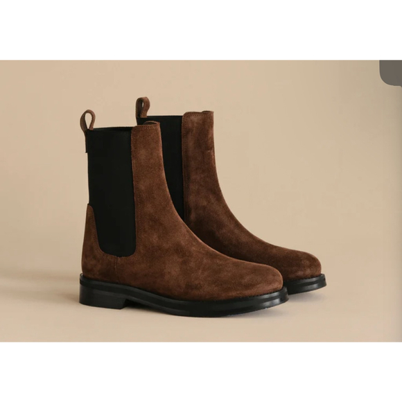 New Jenni Kayne Suede Alden Boot Brown Black Ankle Boots & Booties 39/9 - Picture 3 of 5